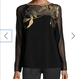 Lafayette 148 blazer in gold and black